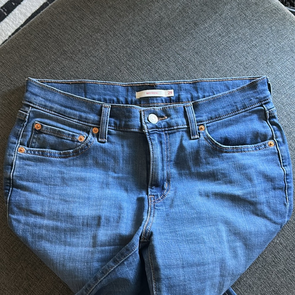 Levi's Women's Boyfriend Jeans in Blue - Picture 2 of 7
